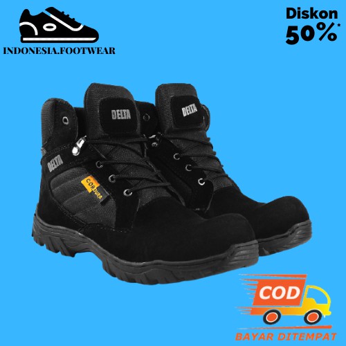 Sepatu Tactical Cordura Gurun Hitam 6 inci Safety Boots Pria Hiking Militer Outdoor