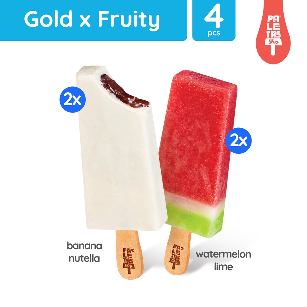 

Es Krim Paletas Wey 2 Pcs Watermelon Lime & 2 Pcs Banana Nutella