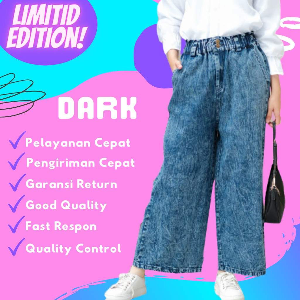 Celana Cullote Highwaist Kulot Denim High Waist Jeans Wanita Import Pants Levis Wanita Terbaru 2021