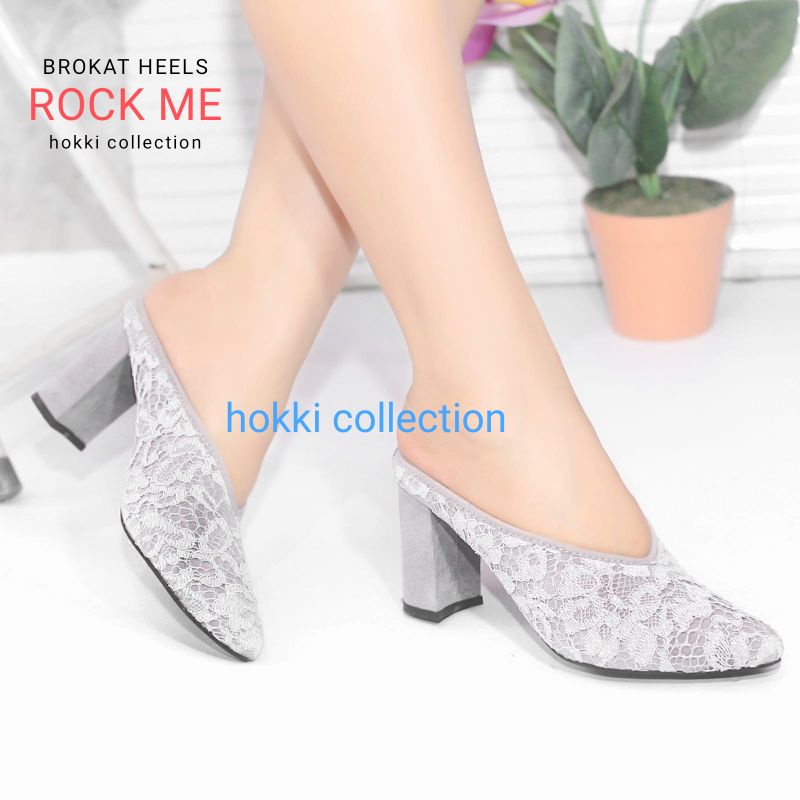 sandal pesta brokat high heels 9cm grade premium