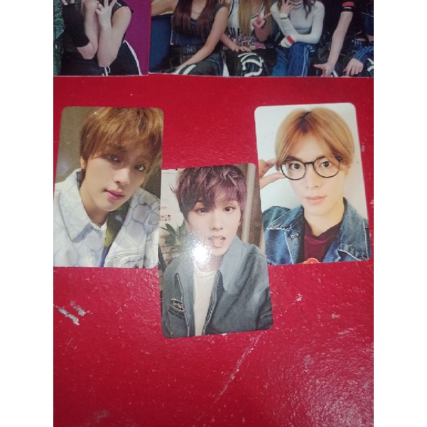 Photocard Haechan riddin, jisung boring, yuta cnit