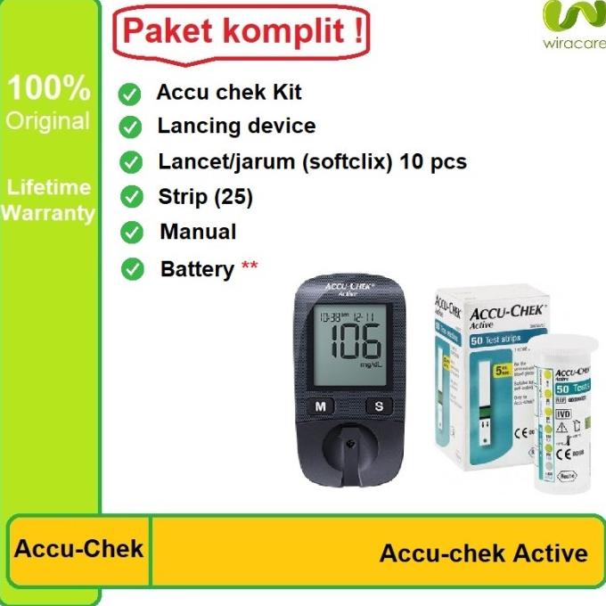 Alat Tes Gula Darah Accu Check Active Monitor Gula Darah ready stock