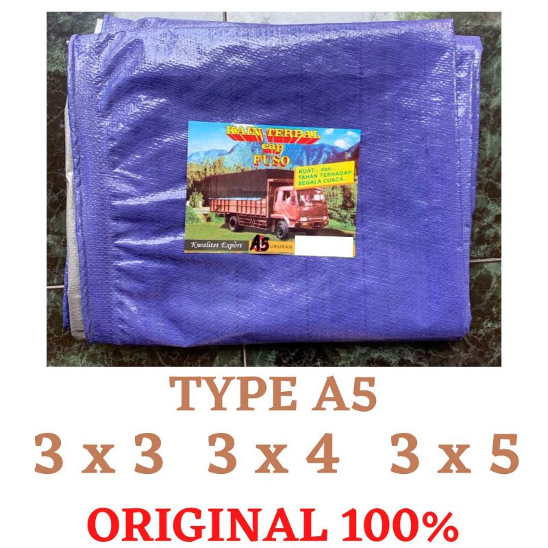 TERPAL PLASTIK A5 UK 3x3 3x4 3x5 BIRU SILVER BAHAN BERKUALITAS CAP TRUK FUSO
