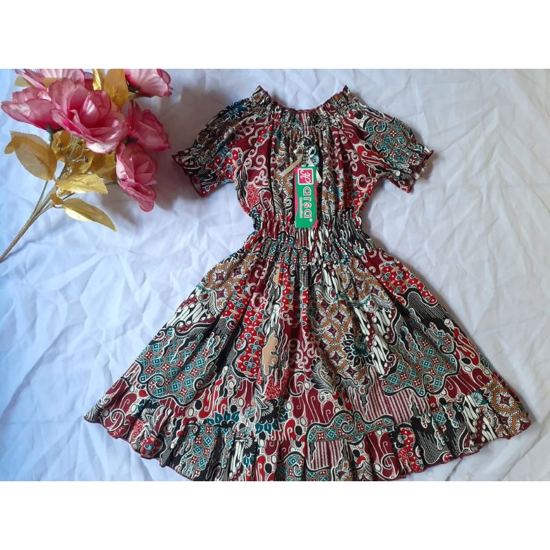 dress batik anak perempuan smoke batik dress anak perempuan