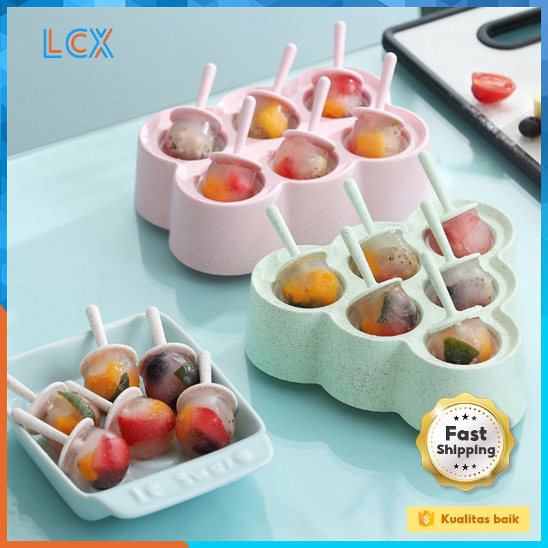 LCX Cetakan Es Krim / Es Loli / Agar-agar + Stick - isi 8 Persegi Sudah Bubblewrap VS-37