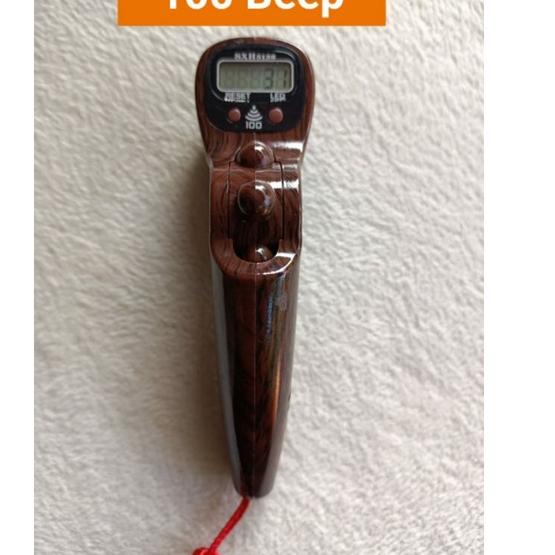 Original Tasbih digital LED Alarm kayu bisa bunyi diangka 100 sale