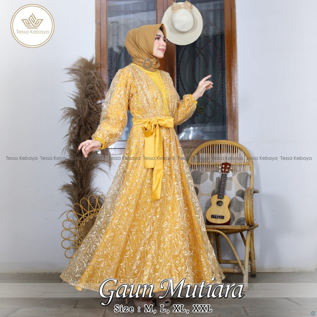 GAUN MUTIARA / GAMIS TULLE PREMIUM / GAMIS PESTA