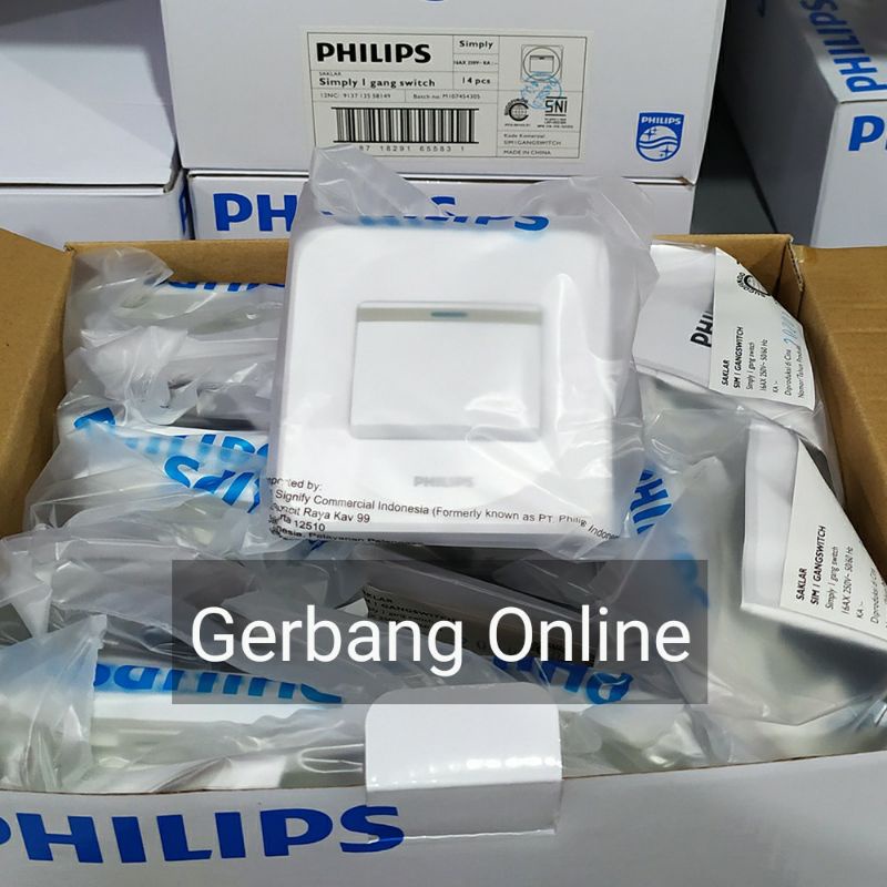 PHILIPS Saklar Engkel Single Inbow Saklar Lampu Tunggal Satu Tombol Tanam IB Philip