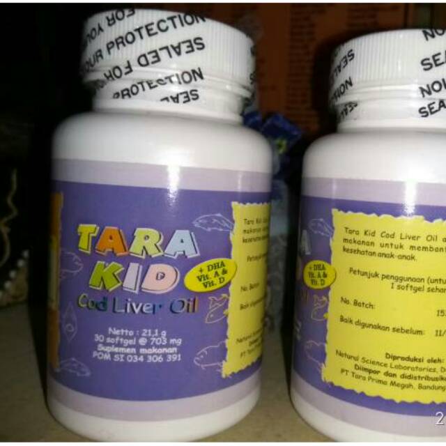 TARA KID COD LIVER OIL + DHA - Vitamin Anak utk Pertumbuhan dan Kecerdasan [TaraKid]