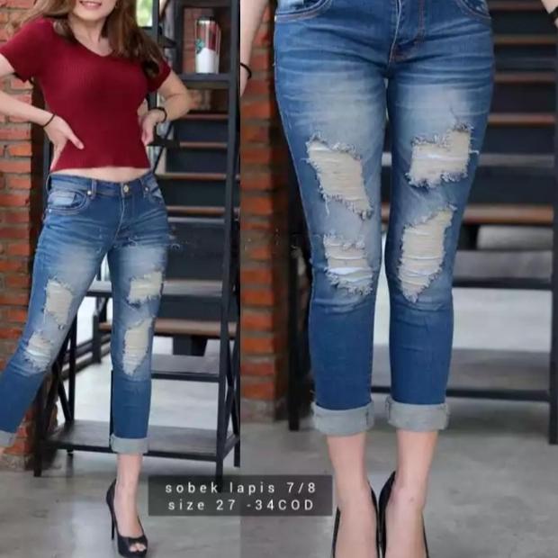 Celana Jeans Robek Celana Sofjens Wanita Celana Levis Wanita Sobek Celana Wanita Model Kaki Rawis