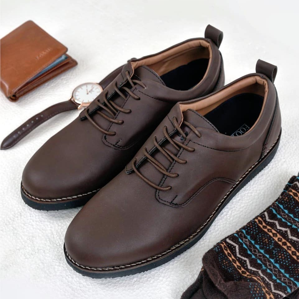 ALASKA BROWN |ManNeedMe x FSTP| Sepatu Pantofel Pria Derby Semi Formal