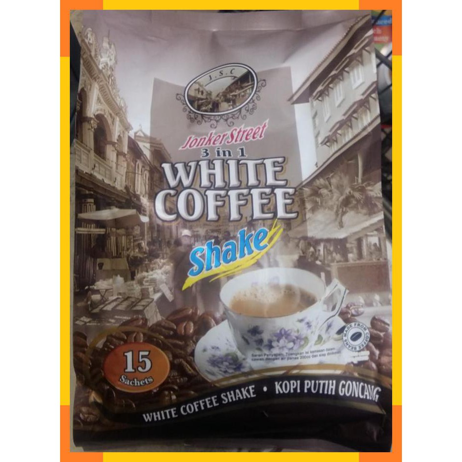 

Jonker street | 3 in 1 white coffee | shake | 600 gram | 15 sachet