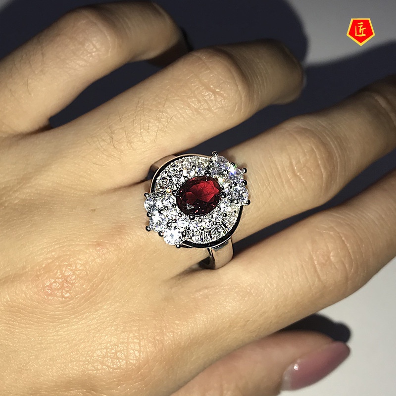 [Ready Stock]Fashionable Temperament Ruby Ring