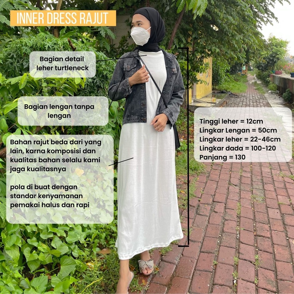 INNER DRESS RAJUT TANPA LENGAN BAHAN KNIT PREMIUM TERMURAH REAL PICT