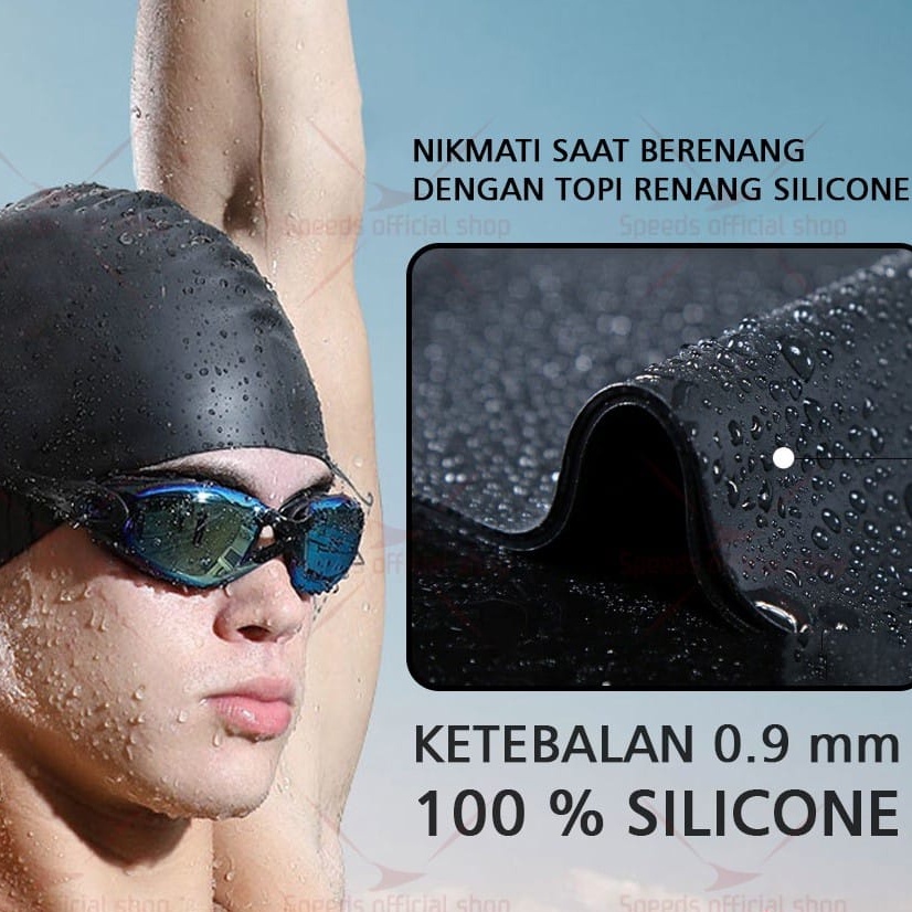 Topi Renang Dewasa Pria Dan Wanita / unisex bahan kain &amp; silicon