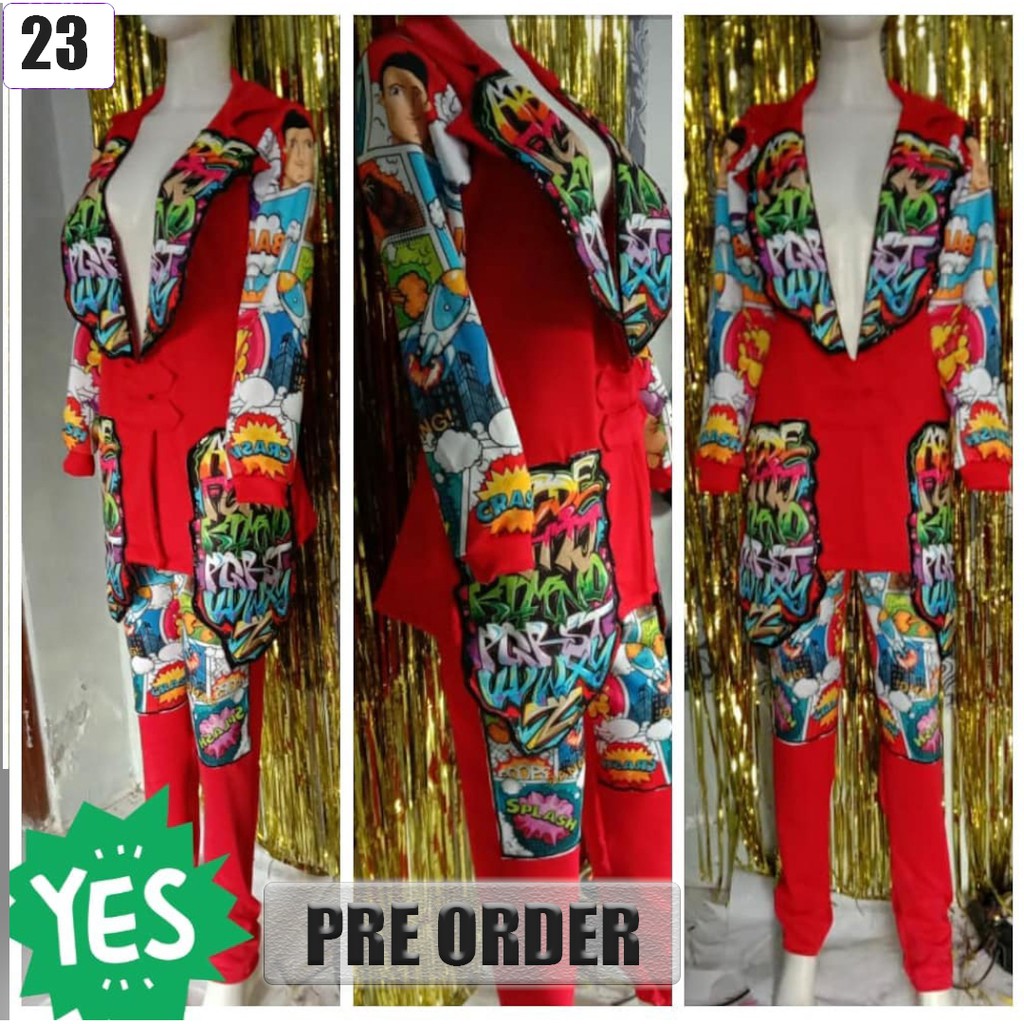 [PRE ORDER] Kostum Baju Dance Korea Kpop Dancer Dj Penyanyi Panggung Wanita Jas Merah 25