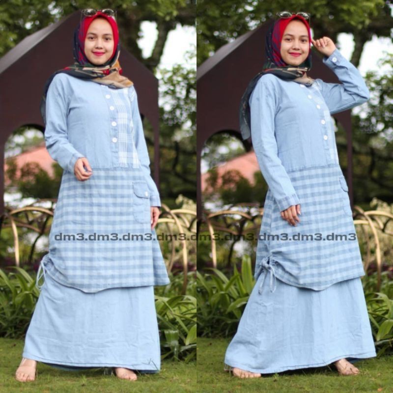gamis terbaru. gamis jeans import