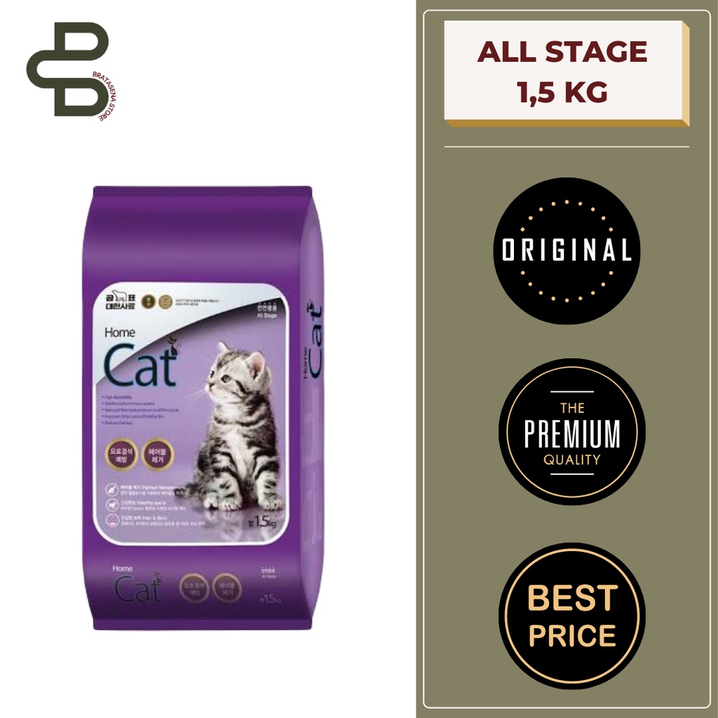 HOME CAT ALL STAGE DRY CAT FOOD / MAKANAN KUCING 1,5 KG FRESHPACK