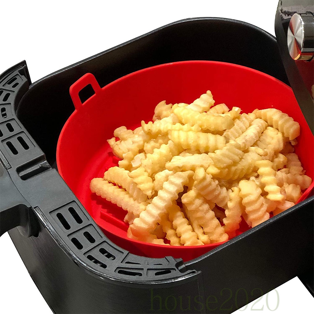 (House2020) 2 In 1 Panci Air Fryer Bahan Silikon Dengan Alas Bisa Dilepas