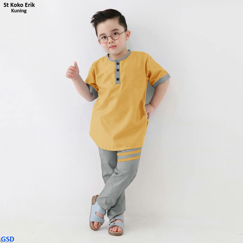 Set koko Erik/Setelan Joger Anak Laki Laki Murah/ Baju Dan Celana Anak Lebaran Best Seller