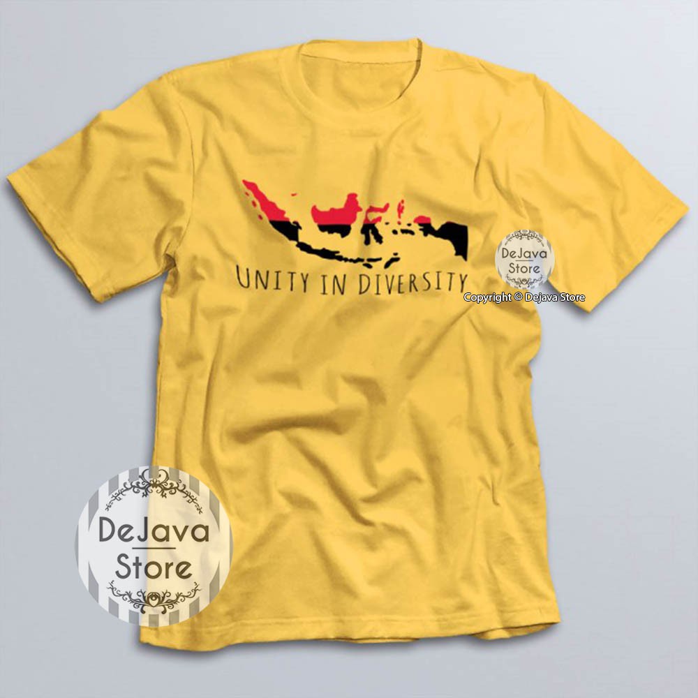 Kaos INDONESIA Peta Unity In Diversity Baju Garuda Timnas Merah Putih Tshirt Distro Premium  | 8984-KUNING
