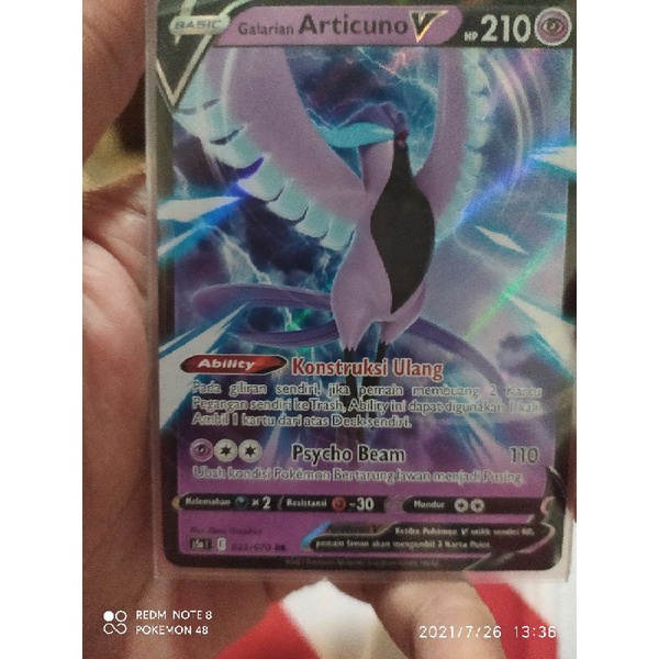 kartu pokemon bahasa Indonesia galarian articuno v rr