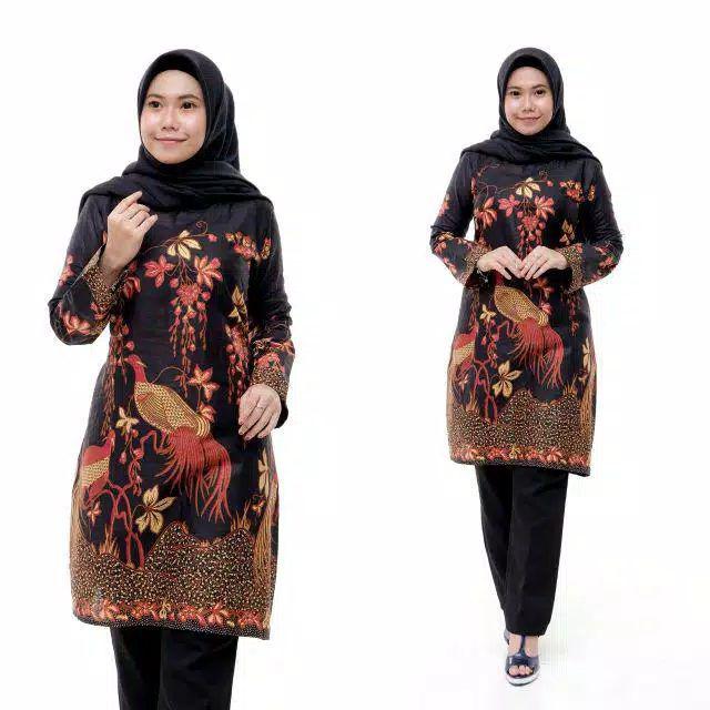 Terlaris Serut Genes Jelita Tunic Navbor Yelbor Whitbor Creambor Tunik Batik Modern Hrb030 Dolbi Dob