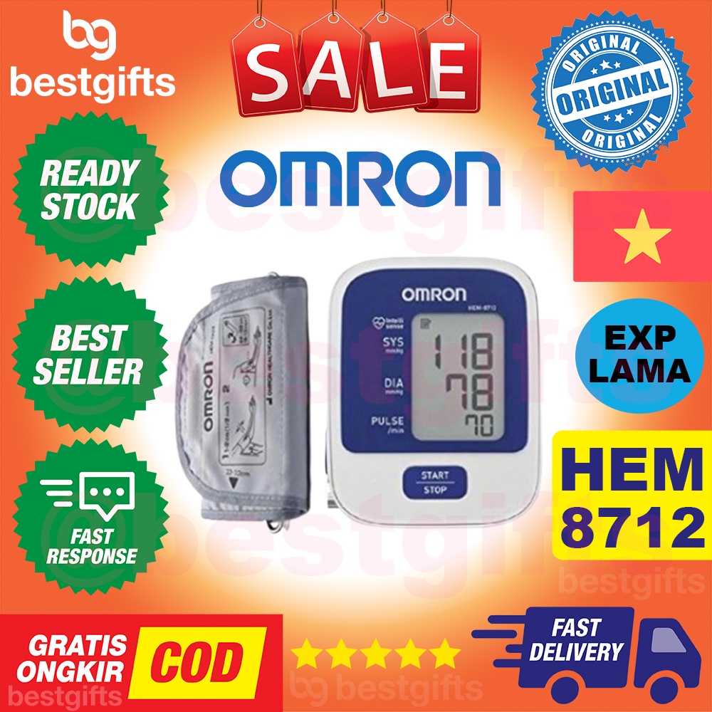 OMRON AUTOMATIC BLOOD PRESSURE MONITOR TEKANAN DARAH ALAT TENSIMETER HIPERTENSI TENSI METER HEM 8712