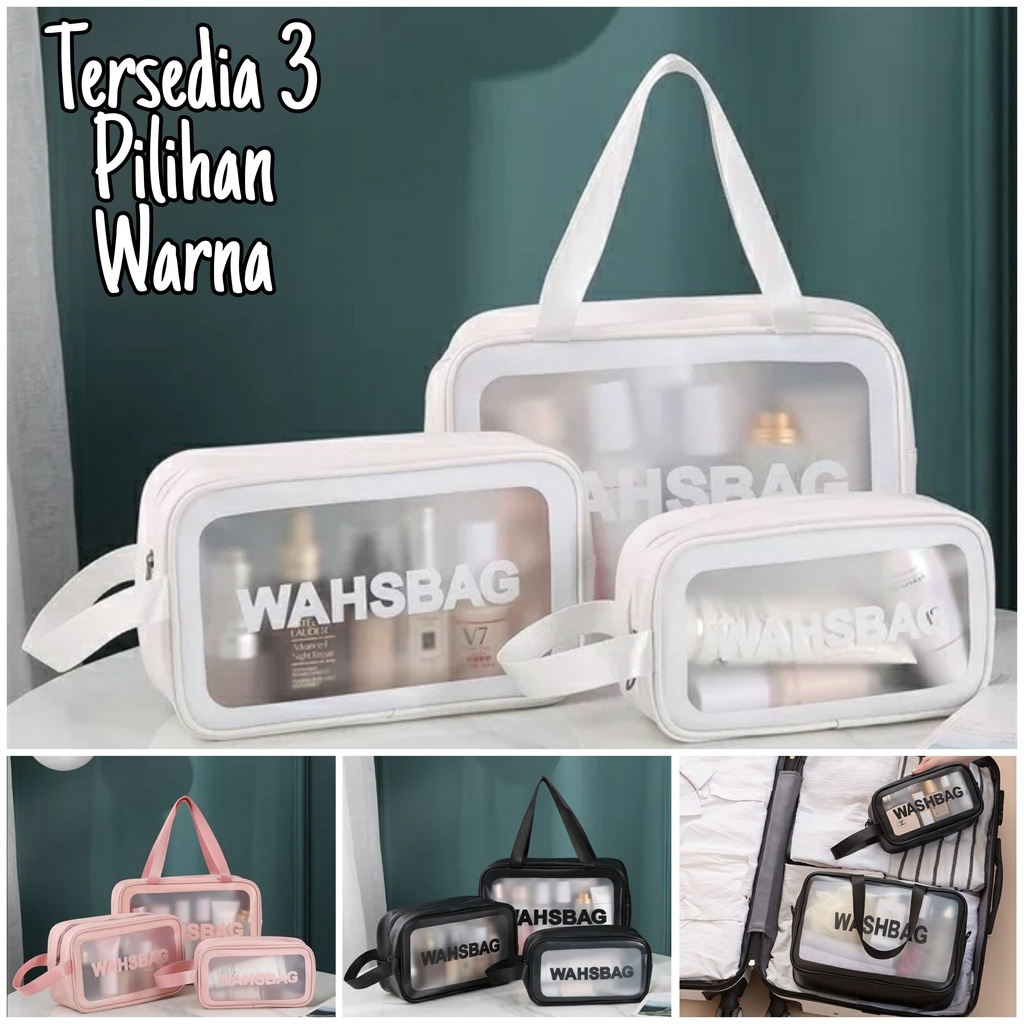 Tas Kosmetik Washbag Transparan Tas Toiletrioes Bag Tempat Peralatan Mandi Washbag - Tas Kosmetik An