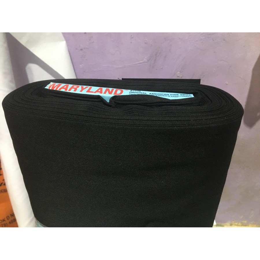 Kain Drill Maryland Hitam per 0,5 meter Bahan Celana baju