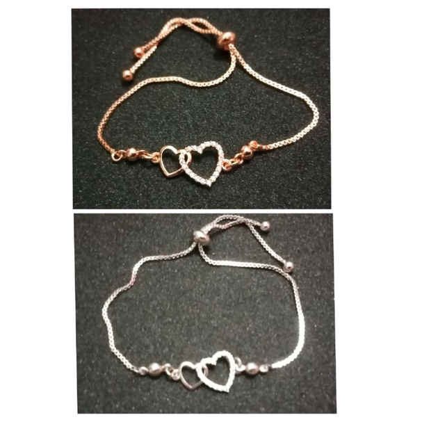 RL72. Gelang tangan tali serut xuping wanita lapis emas dgn mata zircon ukuran flexibel