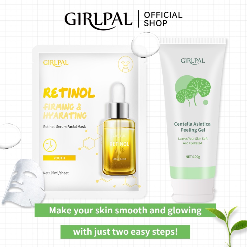 [BPOM] GIRLPAL Centella Asiatica Peeling Gel + Retinol Sreum Sheet Mask