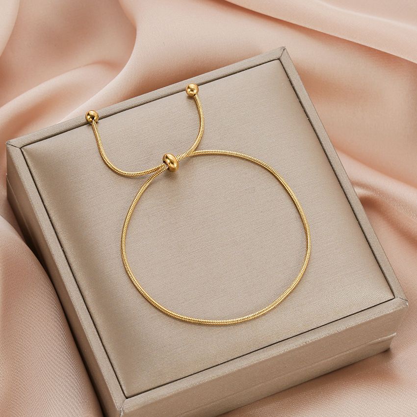 Gelang tangan wanita rantai serut anti karat simple fashion korean style vintage aksesoris titanium 