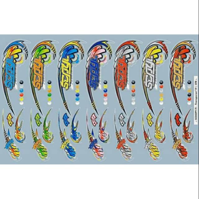 Stiker striping transparan Scoopy Thailand Scoopy FI Scoopy karbu lis body motor