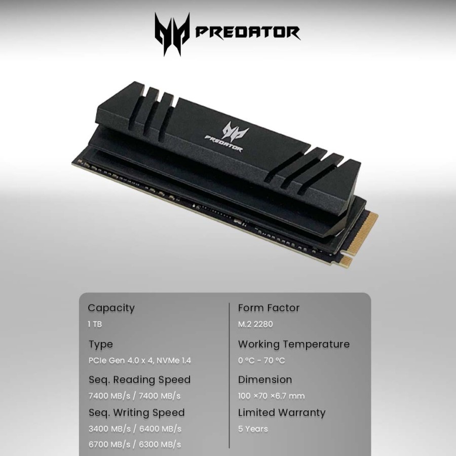 SSD ACER NVME PREDATOR GM7000 1TB RESMI