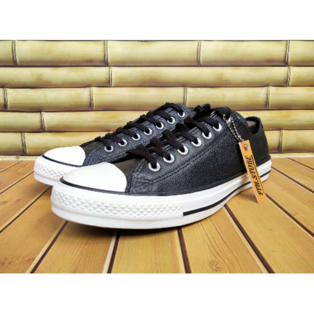 SEPATU CONVERSE CTAS OX LOW BLACK LEATHER ORIGINAL (161497C)