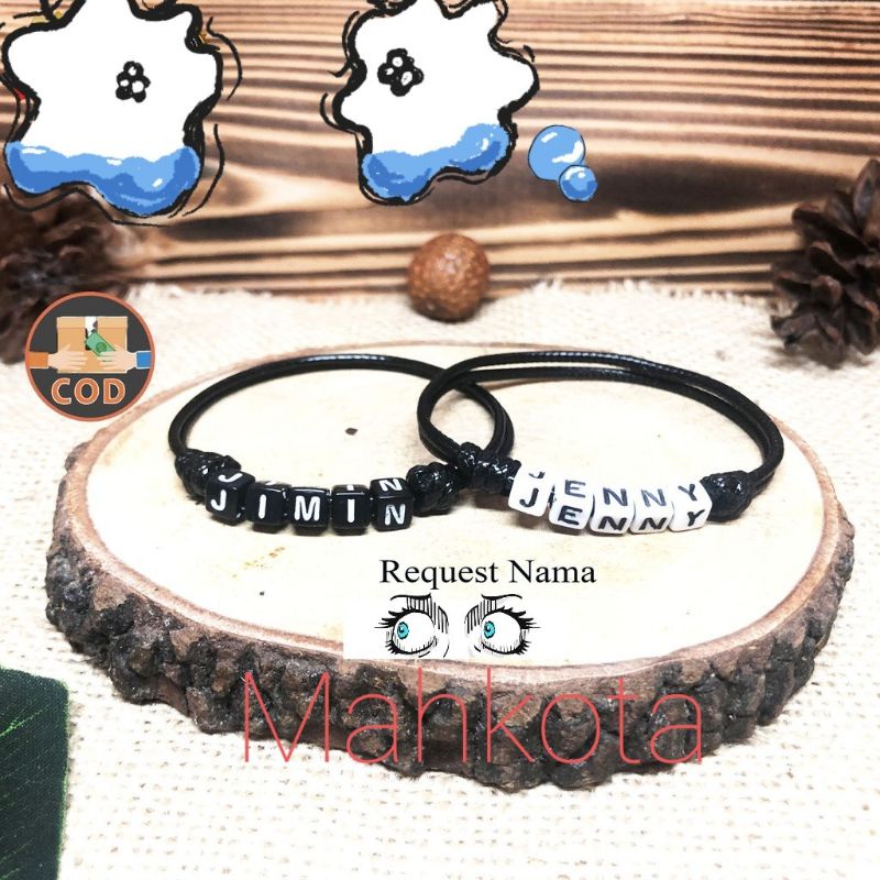 [COD]GELANG NAMA COSTUM/ COSTUM HURUF INISIAL PRIA DAN WANITA/ GELANG COUPLE/GELANG PASANGAN