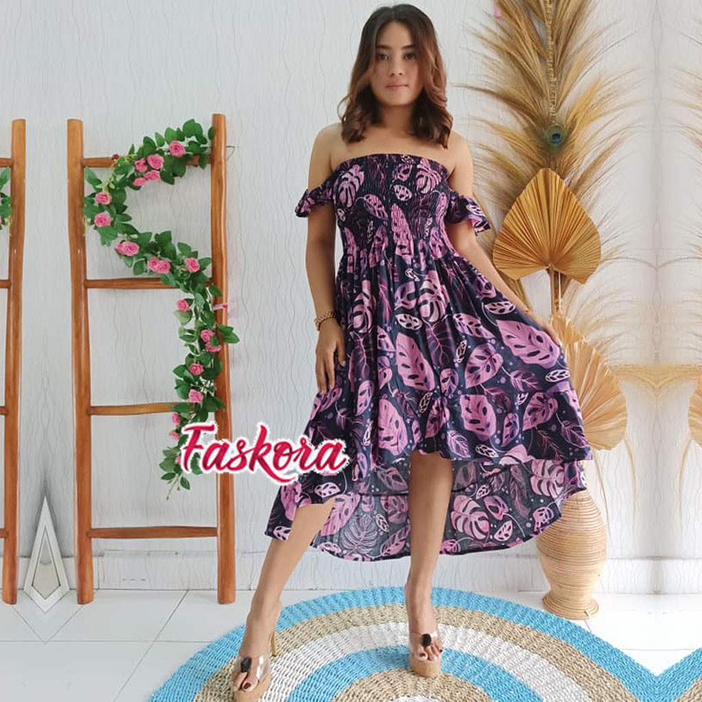 Pakaian Wanita Terbaru Dress Casual Dress / Dress Kerut Dada Panjang / Dress Janda Bolong Premium