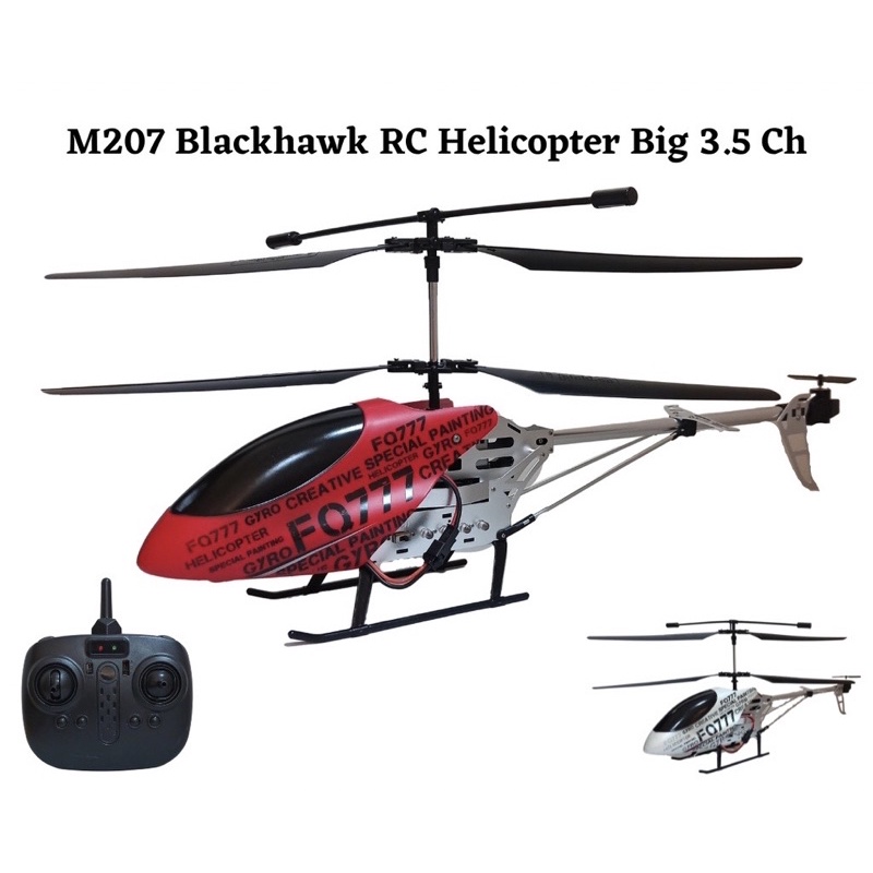 JUMBO 45cm remote control helicopter 3,5 channel M207 FQ 777 RC pesawat metal gyro besi plane