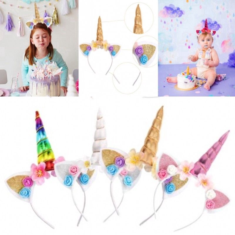 Bando Anak Perempuan Aksen Tanduk Unicorn untuk Pesta Bando Anak Perempuan Aksen Tanduk Unicorn untuk Pesta