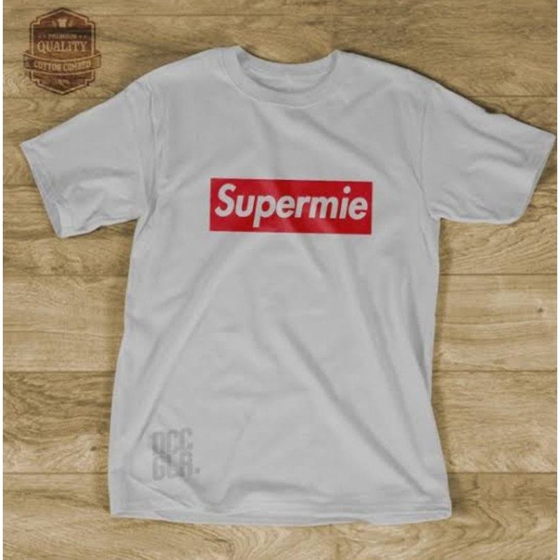 KAOS BAJU TSHIRT KOCAK LUCU PRIA WANITA SUPERMIE PLESETAN SUPREME