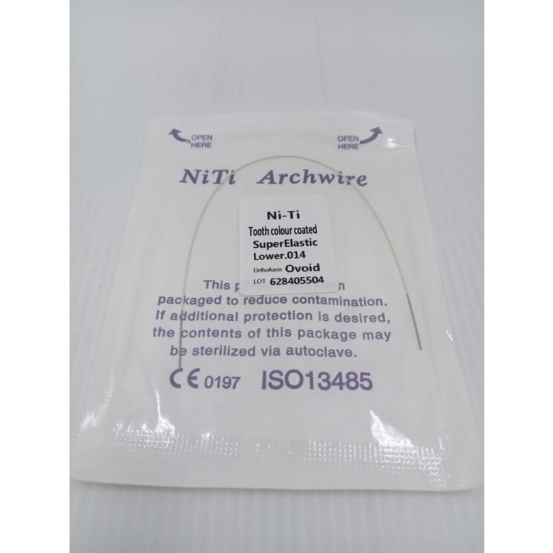 NITI WIRE ESTHETIC COATED WIRE ROUND / KAWAT NITI PUTIH COATED BEHEL DENTAL ORTHODONTIC SUPER ELASTIC NITI ROUND WIRE DENTAL SEWARNA GIGI CERAMIC SAPHIRE