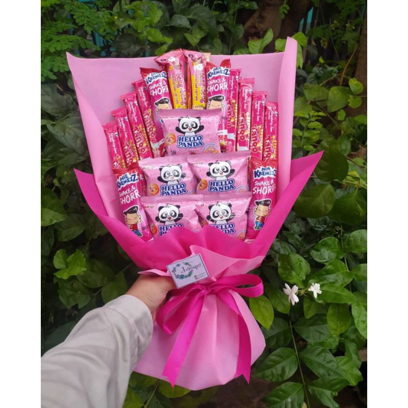 (S) buket Snack pink buketpacar buketsnack buket lucu hadiah pacar hadiah anniversary