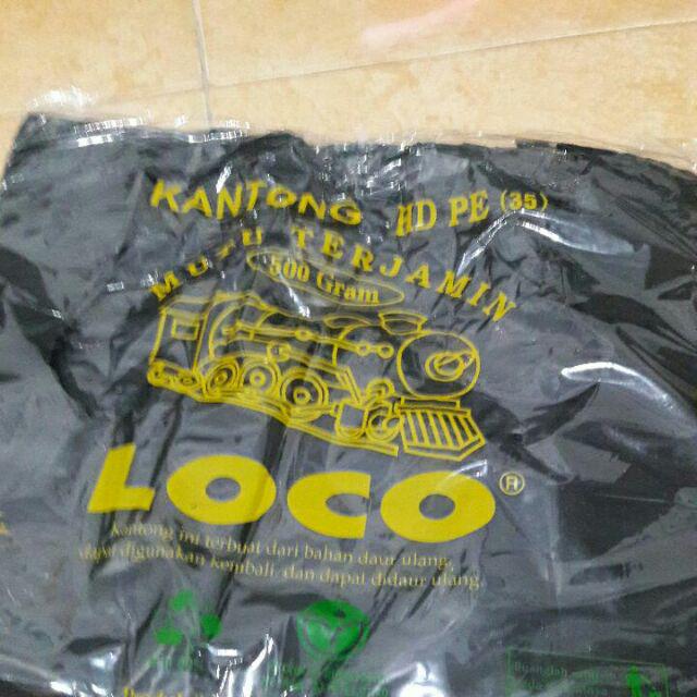 Kantong Plastik Kresek Loco Tebal Hitam 500 Gram Ukuran 17 - 50