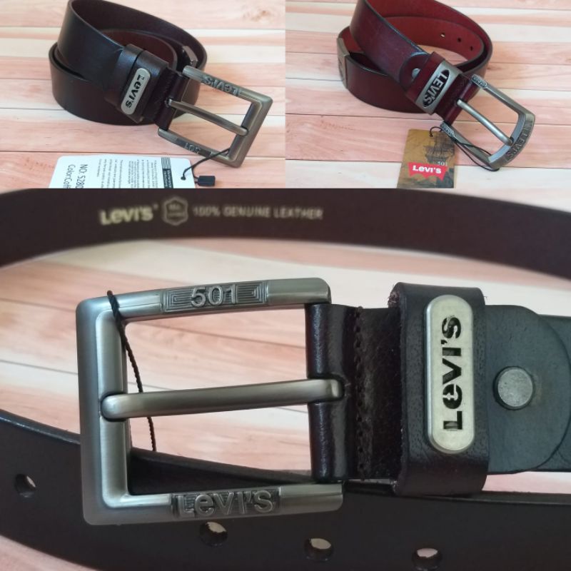 Sabuk Pria / Ikat pinggang levis kulit asli 100%