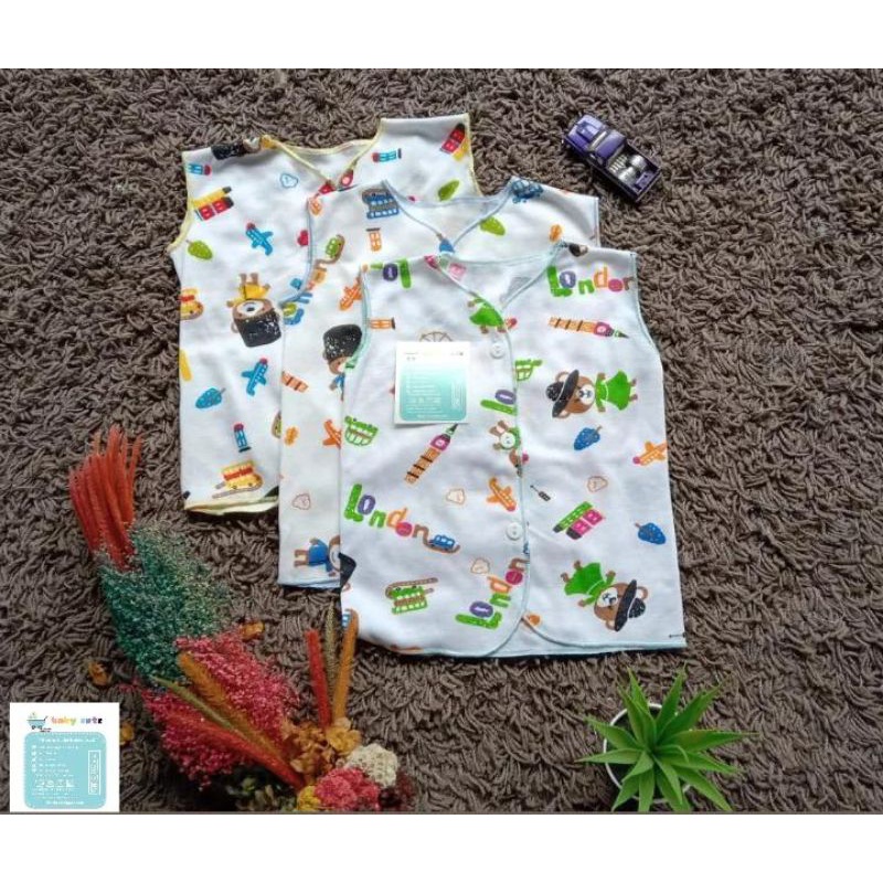 Baju bayi lengan kutung motif dan polos 0-4 bulan per 1 pcs SNI SALE