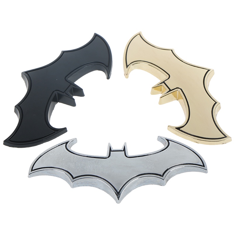 &lt; E2id &amp; &gt; 1Pc Stiker emblem Logo Batman 3d Bahan metal Untuk Mobil / Motor