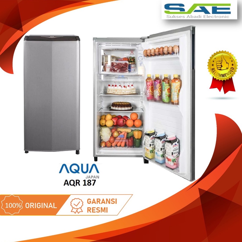 Kulkas 1 Pintu Aqua AQR D187 153 L Low watt Big Freezer GARANSI RESMI