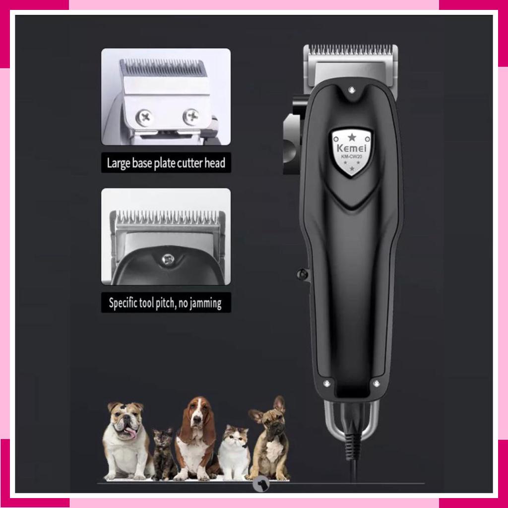 KEMEI CW20 Original Pet Clipper Listrik Alat Cukur Potong Bulu Hewan Anjing Kucing Kelinci KM CW20 KMCW20