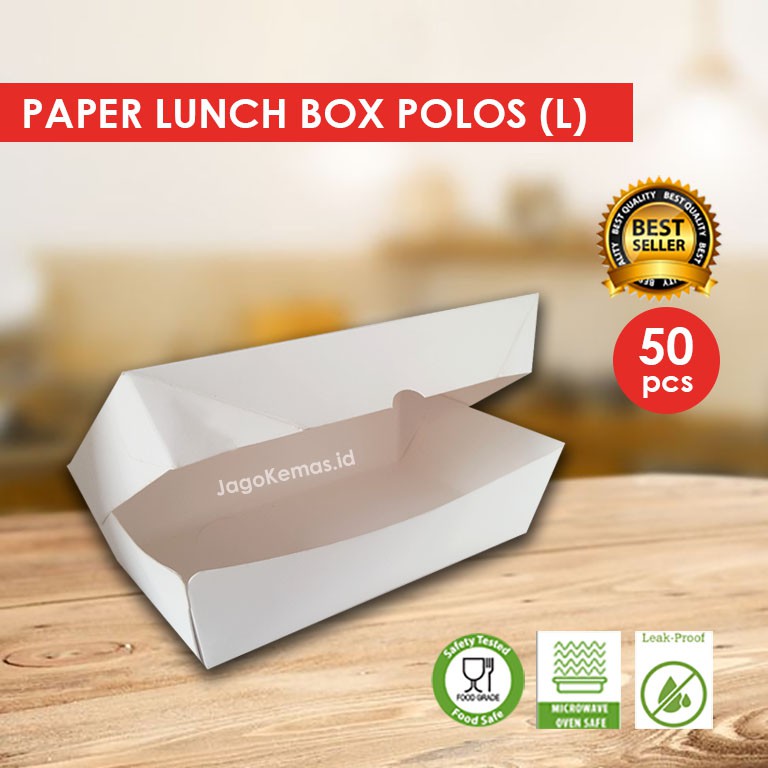 PAPER LUNCH BOX L ANTI MINYAK | DUS MAKANAN | BOX NASI | POLOS